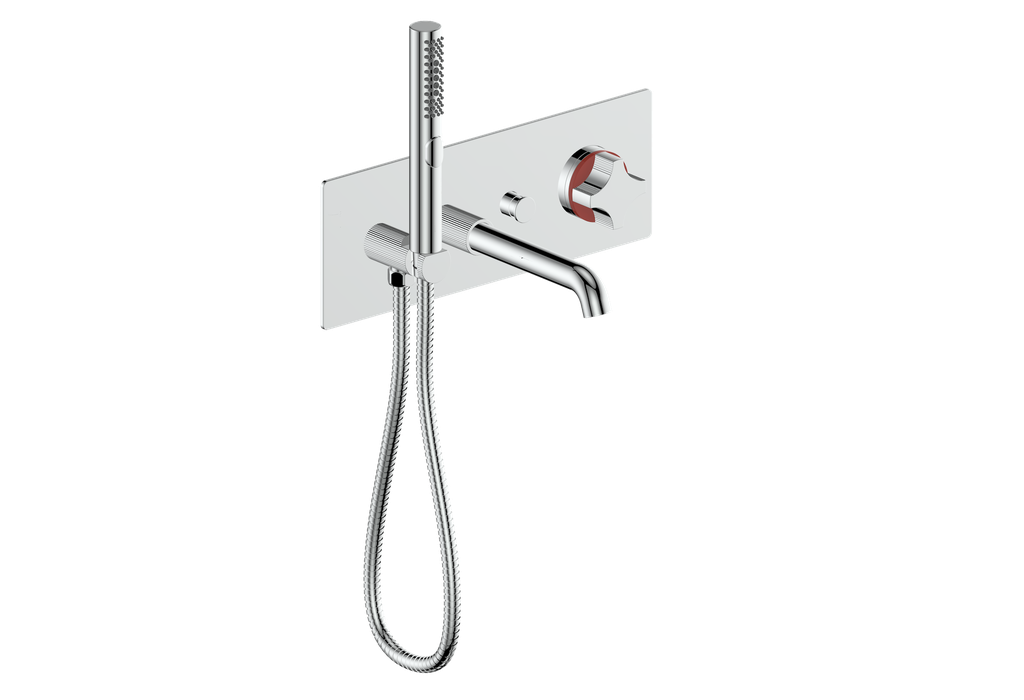 Vogt Mond Wall Mount Tub Filler Complete With Rough-In Valve In Polished Chrome