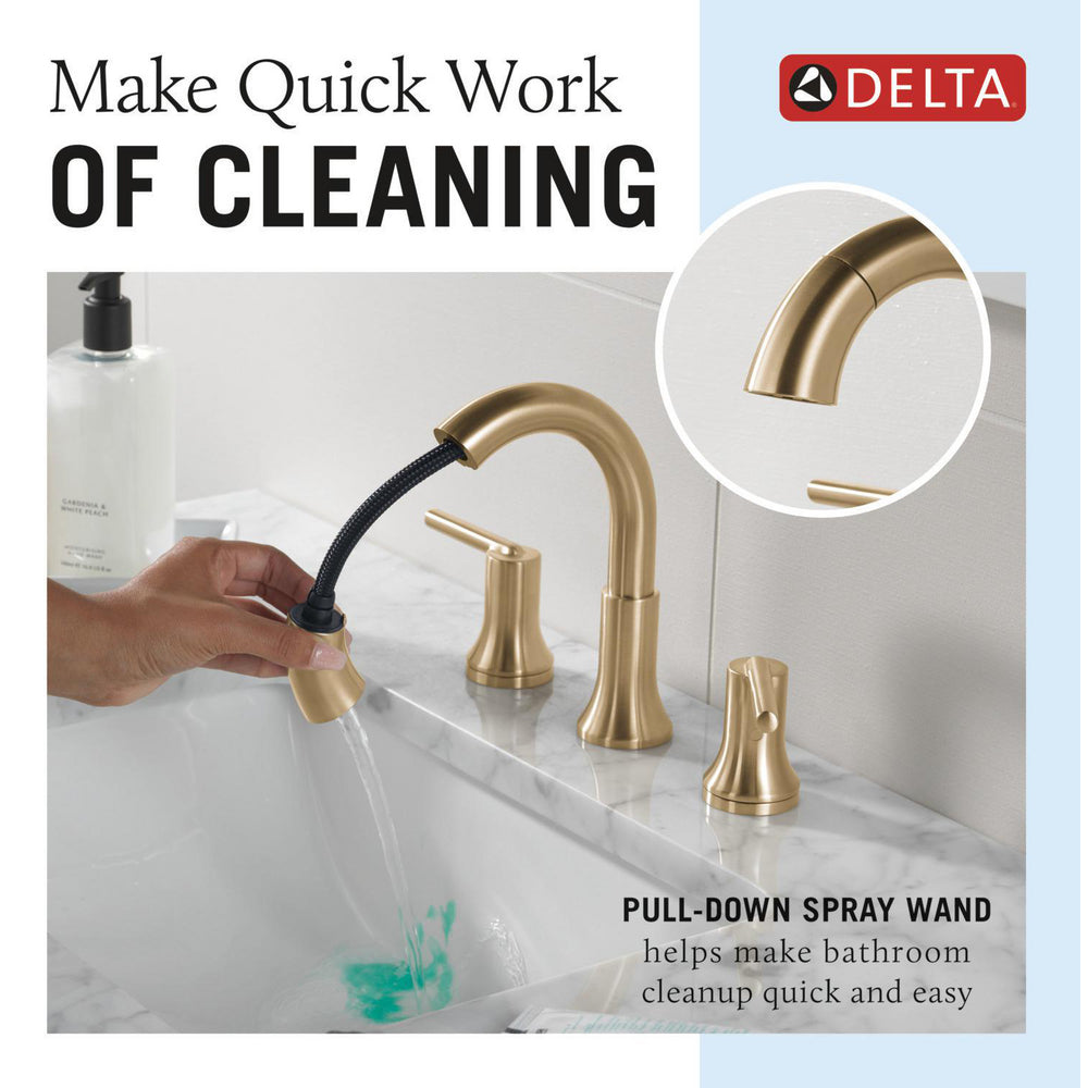Delta Trinsic Two Handle Widespread Pull Down Bathroom Faucet - 3559-PD-DST