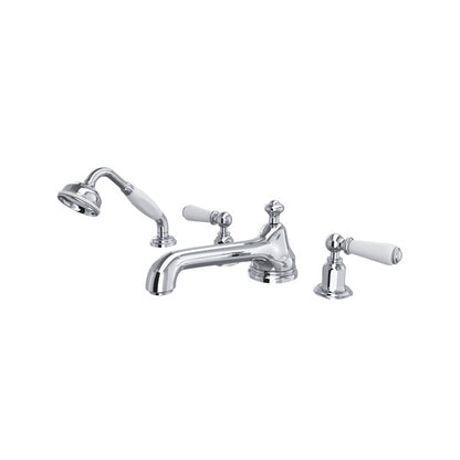 Perrin & Rowe Edwardian 4-Hole Deck Mount Tub Filler With Low Spout Lever Handle