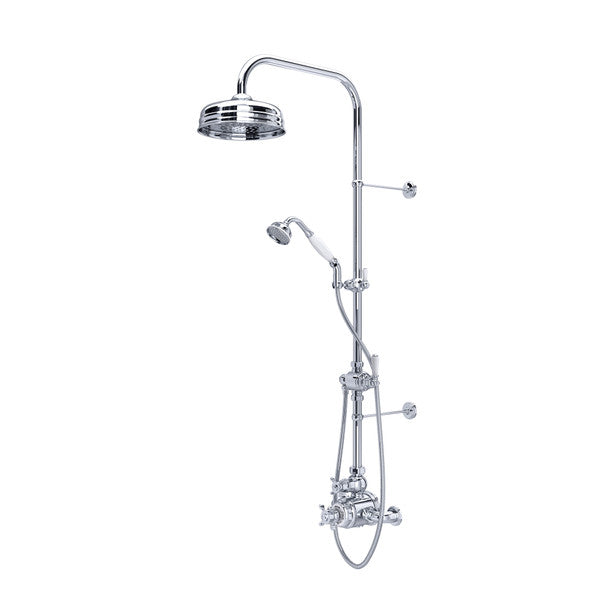 Perrin & Rowe Edwardian 3/4" Exposed Wall Mount Thermostatic Shower System, Cross Handles