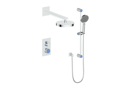 Vogt Mond 2-Way Thermostatic Shower System With Rough-In Valve, Polished Chrome