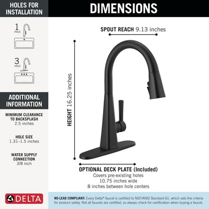 Delta Lenta Single-Handle Pull-Down Kitchen Faucet