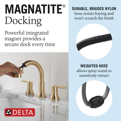 Delta Trinsic Two Handle Widespread Pull Down Bathroom Faucet - 3559-PD-DST