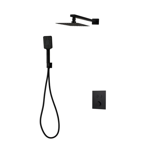 Kodaen Amber Push-Button Two Way Thermostatic System, 10" Shower Head