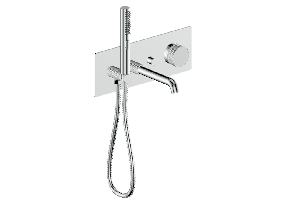 Vogt Mond Wall Mount Tub Filler Complete With Rough-In Valve In Polished Chrome