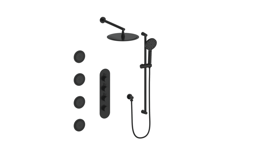 Vogt Wörgl 3⁄4” High-Flow Thermostatic Shower System With Body Jets - SET.WL.350.930