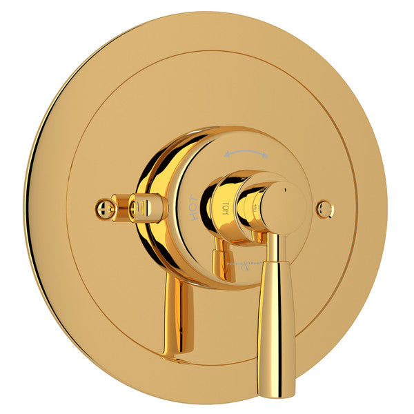 Perrin & Rowe Holborn 3/4" Round Thermostatic Trim Without Volume Control, Lever Handle