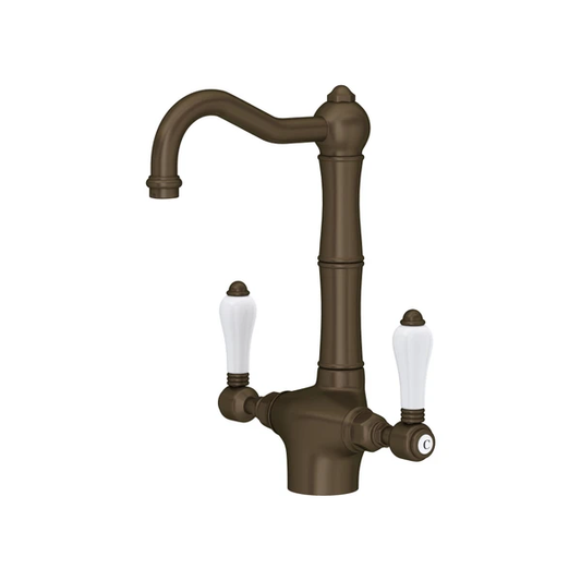 Rohl Acqui Two Handle Bar/Food Prep Kitchen Faucet With Porcelain Handles - A1680LP-2