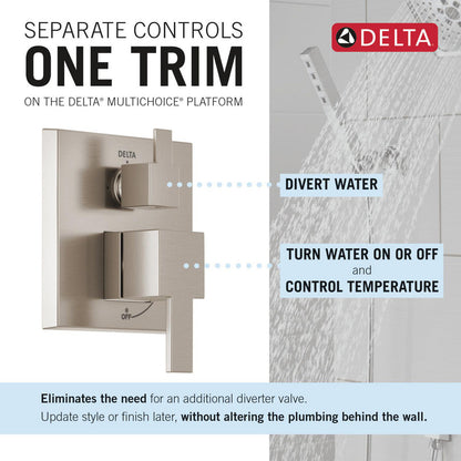 Delta T342701 Modern Monitor 14 Series Angular Raincan Shower Trim with Hand Shower