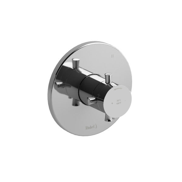 Riobel Edge 1/2 Inch Thermostatic & Pressure Balance Trim With Up To 5 Functions Cross Handle