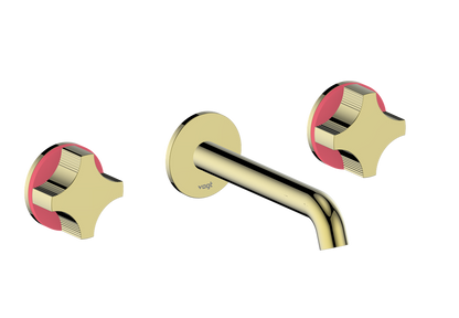 Vogt Mond 8" C.C. Wall-Mount Lavatory Faucet in Brushed Gold, Trim Only