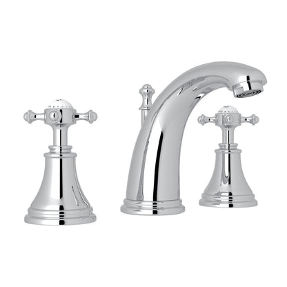 Perrin & Rowe Georgian Era High Neck Widespread Lavatory Faucet, Cross Handle