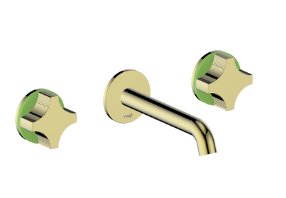 Vogt Mond 8" C.C. Wall-Mount Lavatory Faucet in Brushed Gold, Trim Only