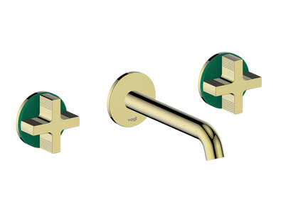 Vogt Mond 8" C.C. Wall-Mount Lavatory Faucet in Brushed Gold, Trim Only