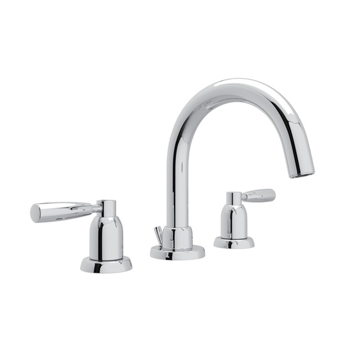 Perrin & Rowe Holborn 3-Hole Tubular C-Spout Widespread Bathroom Faucet Lever Handle