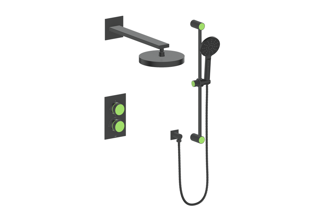 Vogt Mond 2-Way Thermostatic Shower System With Rough-In Valve, Matte Black