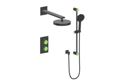 Vogt Mond 2-Way Thermostatic Shower System With Rough-In Valve, Matte Black