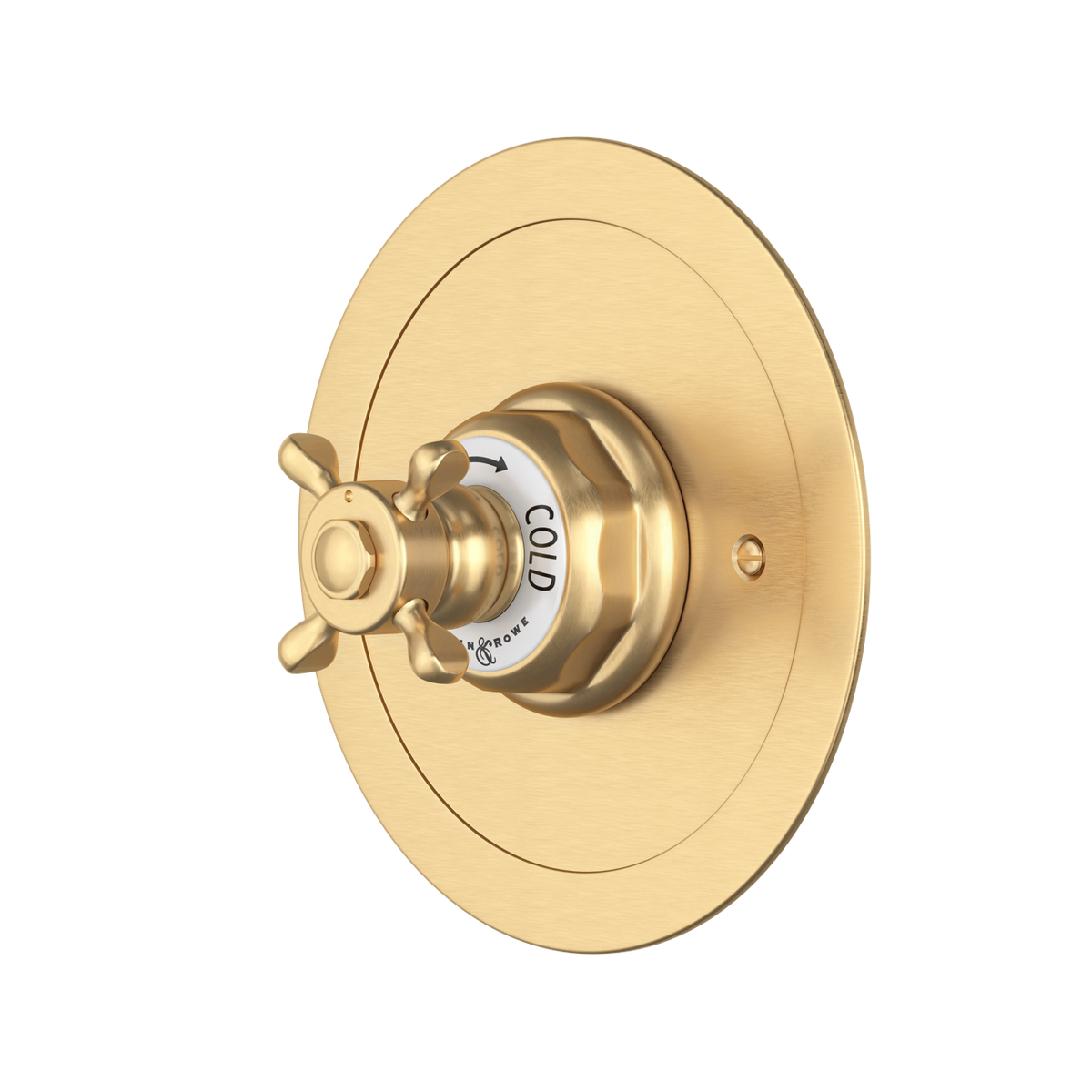 Perrin & Rowe Edwardian 3/4" Round Thermostatic Trim Without Volume Control, Cross Handle