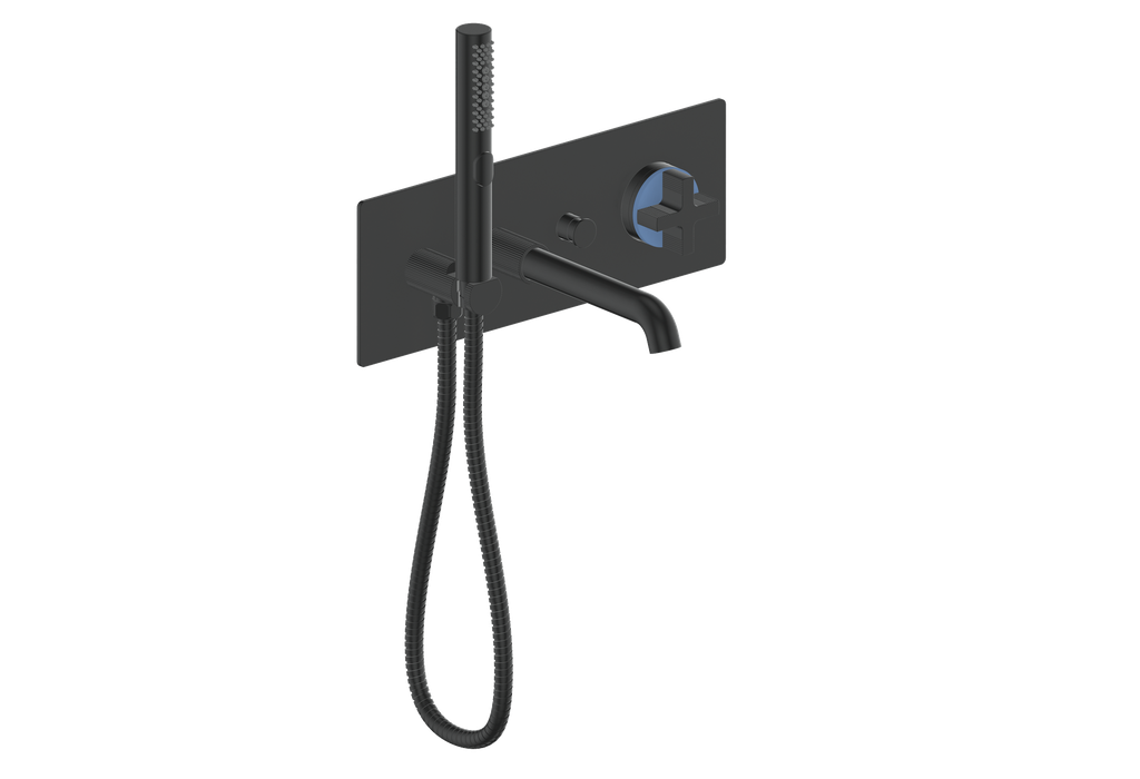 Vogt Mond Wall Mount Tub Filler Complete With Rough-In Valve In Matte Black