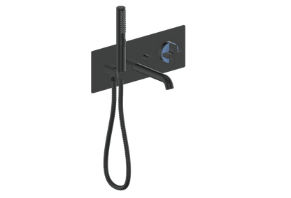 Vogt Mond Wall Mount Tub Filler Complete With Rough-In Valve In Matte Black