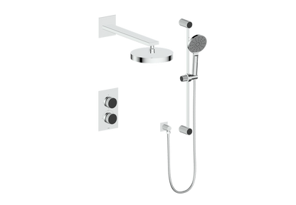 Vogt Mond 2-Way Thermostatic Shower System With Rough-In Valve, Polished Chrome