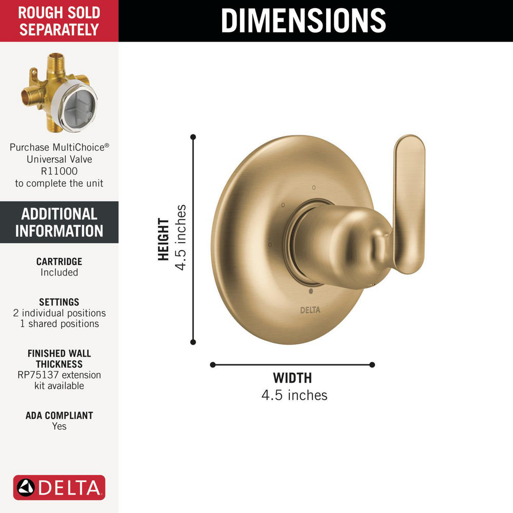 Delta T11845 Bonacci 3-Setting Diverter Trim