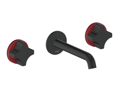 Vogt Mond 8" C.C. Wall-Mount Lavatory Faucet in Matte Black, With Rough-In