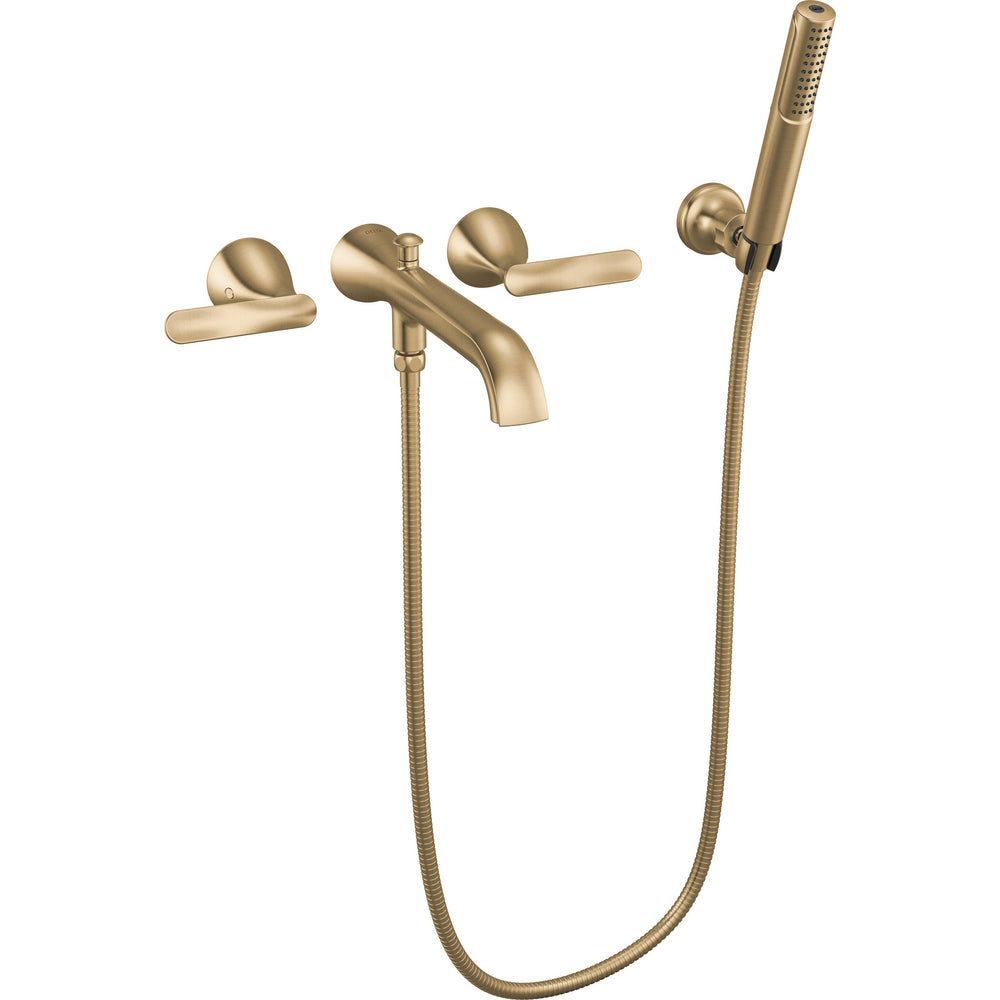 Delta Bonacci Two Handle Wall Mount Tub Filler Trim with Hand Shower - T5745