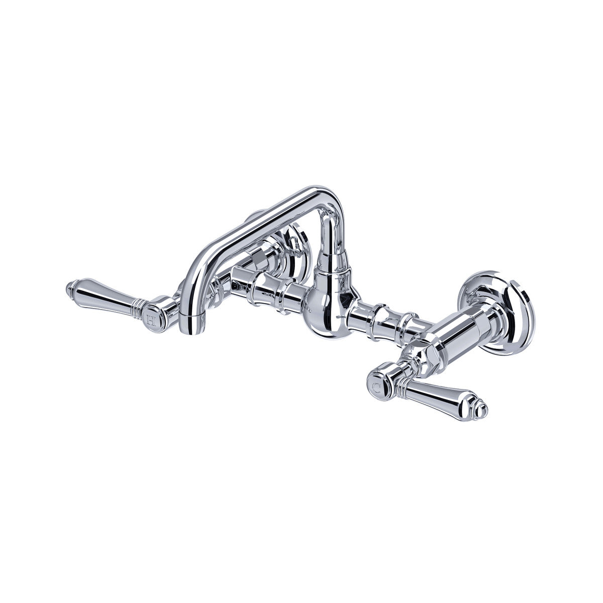 Rohl Acqui Wall Mount Bridge Lavatory Faucet With U-Spout Lever Handles - A1423LM-2