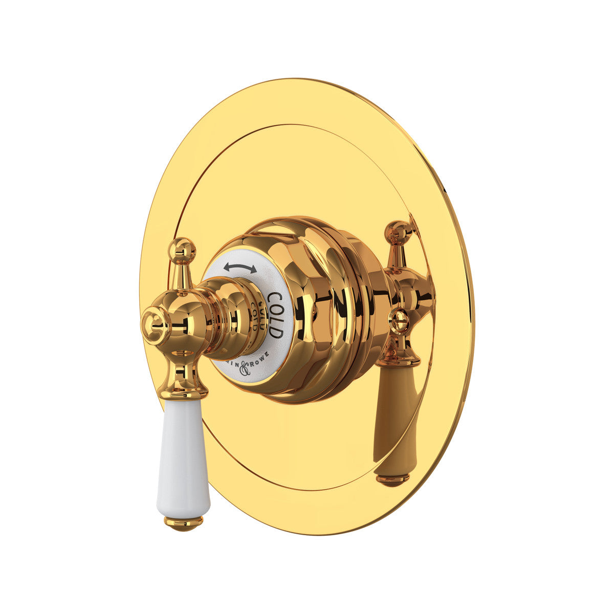 Perrin & Rowe Edwardian 3/4" Round Thermostatic Trim Without Volume Control, Lever Handle