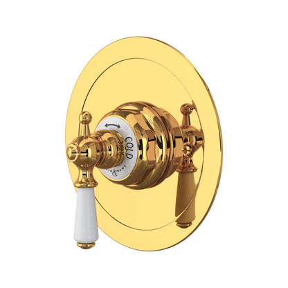 Perrin & Rowe Edwardian 3/4" Round Thermostatic Trim Without Volume Control, Lever Handle