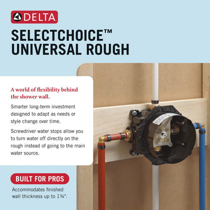 Delta SelectChoice Baignoire / Douche Universelle Brut - Entrées / Sorties Universelles - R23000-WS