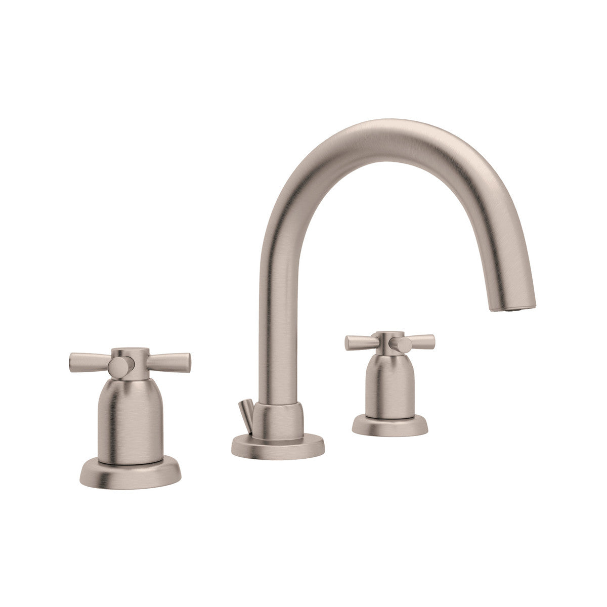 Perrin & Rowe Holborn 3-Hole Tubular C-Spout Widespread Bathroom Faucet Cross Handle