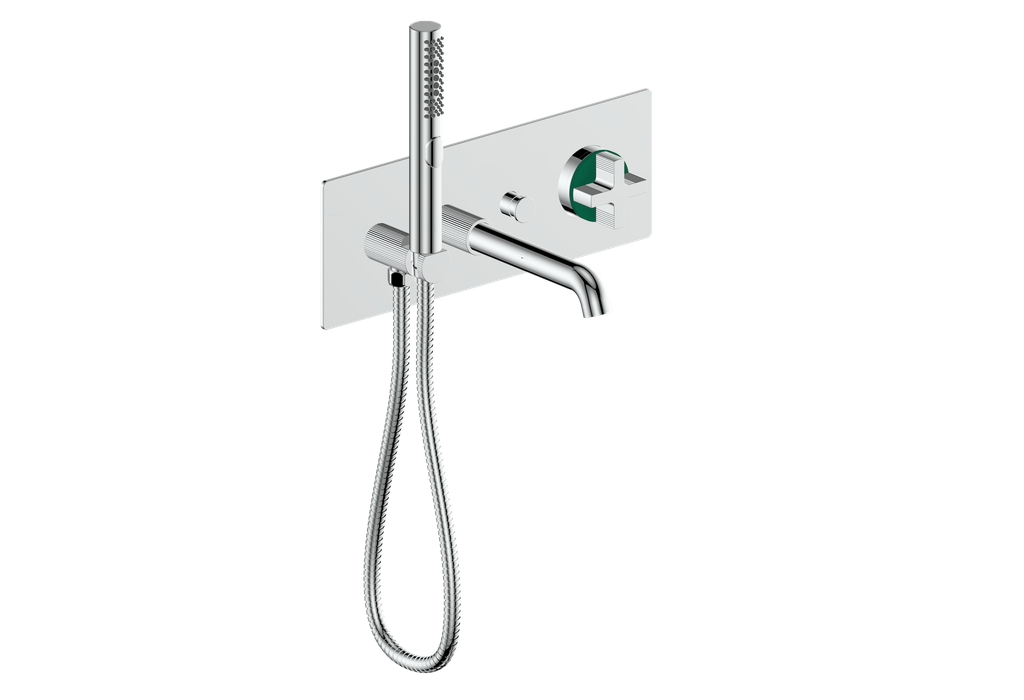 Vogt Mond Wall Mount Tub Filler Complete With Rough-In Valve In Polished Chrome