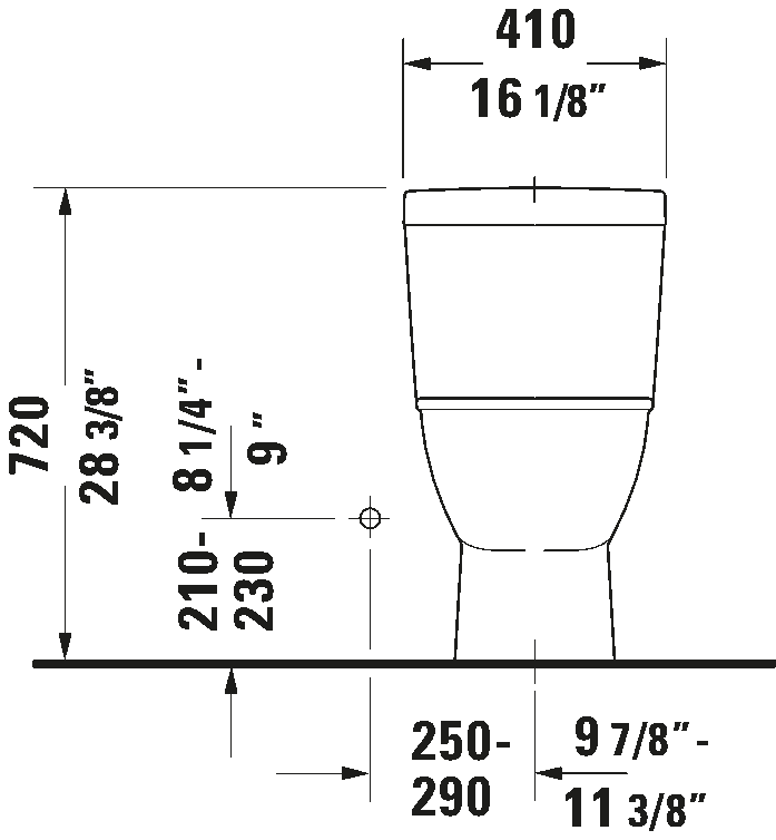Duravit Darling New Elongated Single Top Push Button Flush One-Piece Toilet 1.28 GPF