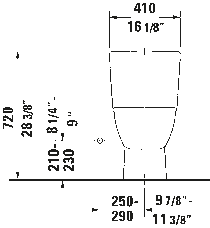 Duravit Darling New Elongated Single Top Push Button Flush One-Piece Toilet 1.28 GPF