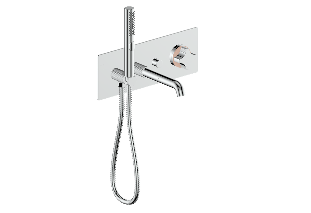 Vogt Mond Wall Mount Tub Filler Complete With Rough-In Valve In Polished Chrome