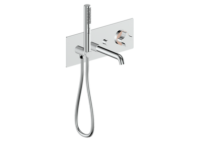 Vogt Mond Wall Mount Tub Filler Complete With Rough-In Valve In Polished Chrome