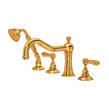 Rohl Acqui 4-Hole Deck Mount Tub Filler Lever Handles - A1404LM