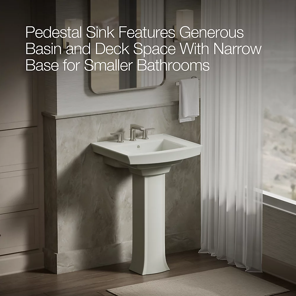 Kohler Archer 24" Rectangular Pedestal Bathroom Sink