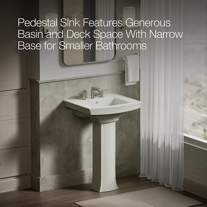Kohler Archer 24" Rectangular Pedestal Bathroom Sink