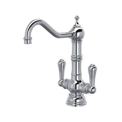 Perrin & Rowe Edwardian Double Lever Single Hole Bar And Food Prep Kitchen Faucet