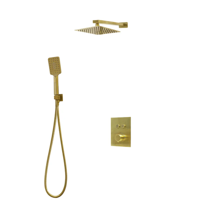 Kodaen Amber Push-Button Two Way Thermostatic System, 10" Shower Head