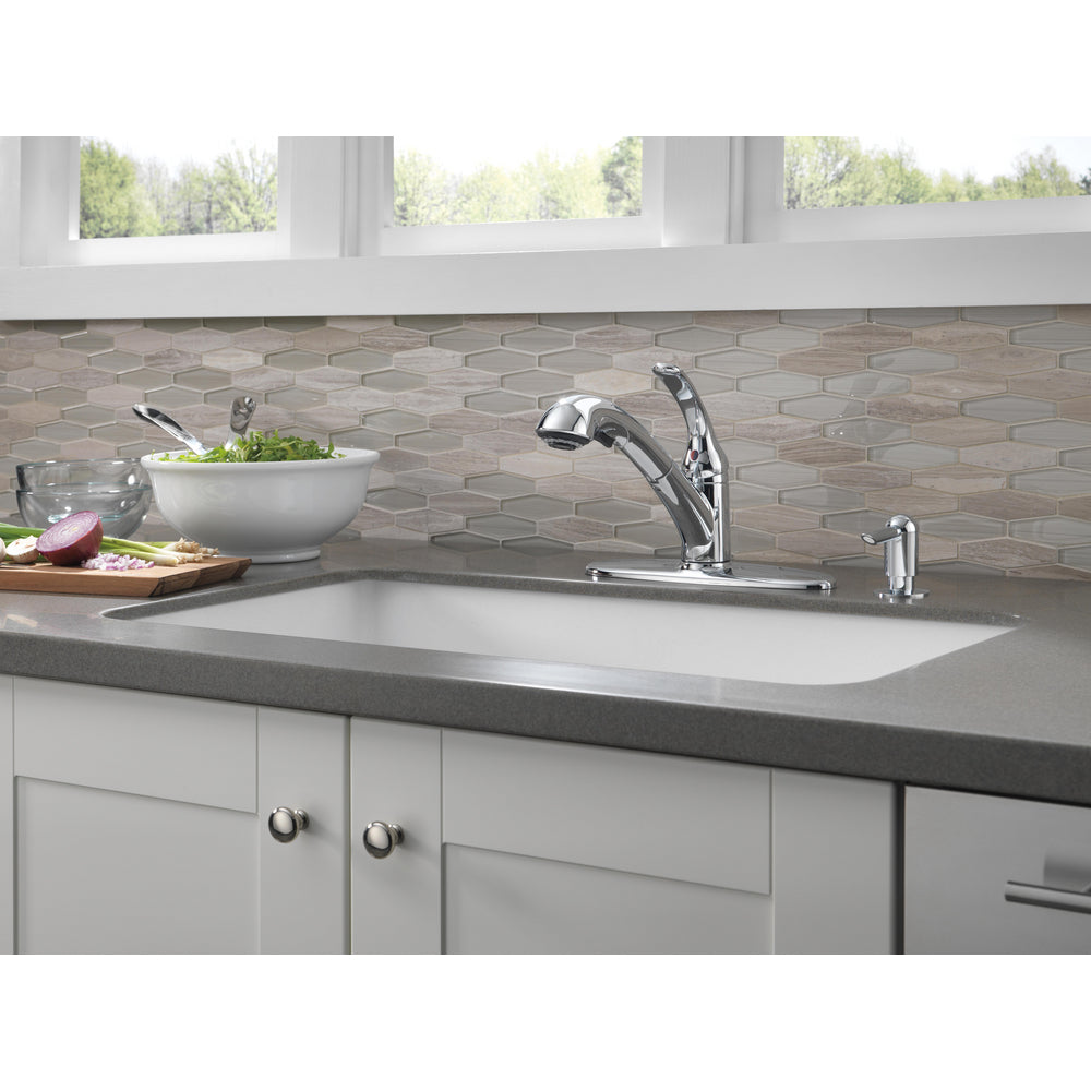Delta Principals Single Handle Pull-Out Kitchen Faucet