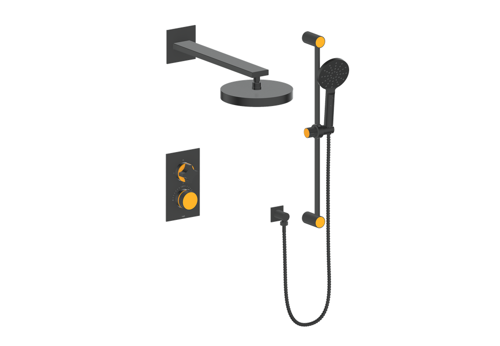 Vogt Mond 2-Way Thermostatic Shower System With Rough-In Valve, Matte Black