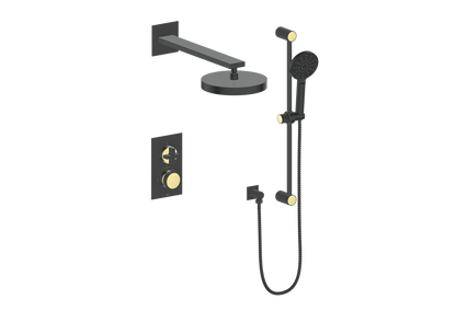 Vogt Mond 2-Way Thermostatic Shower System With Rough-In Valve, Matte Black