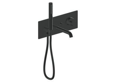 Vogt Mond Wall Mount Tub Filler Complete With Rough-In Valve In Matte Black