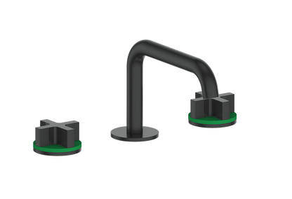 Vogt Mond 8" C.C. Lavatory Faucet With Pop-Up Drain Angular Spout in Black