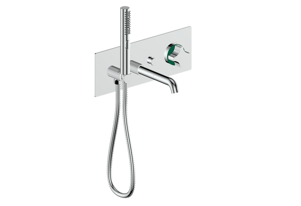 Vogt Mond Wall Mount Tub Filler Complete With Rough-In Valve In Polished Chrome