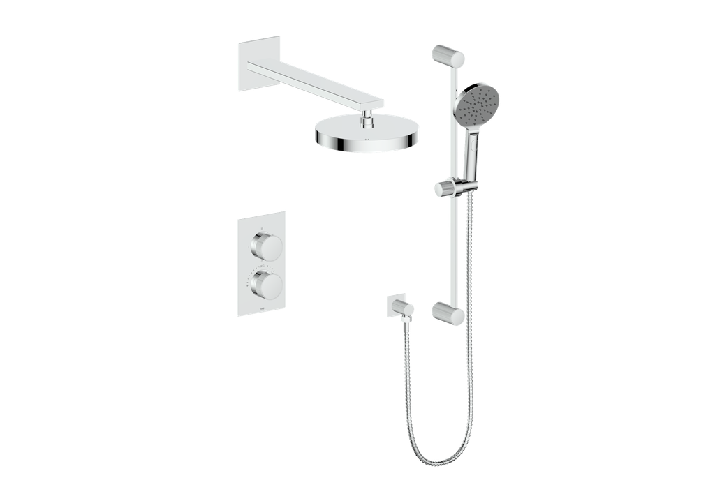 Vogt Mond 2-Way Thermostatic Shower System With Rough-In Valve, Polished Chrome